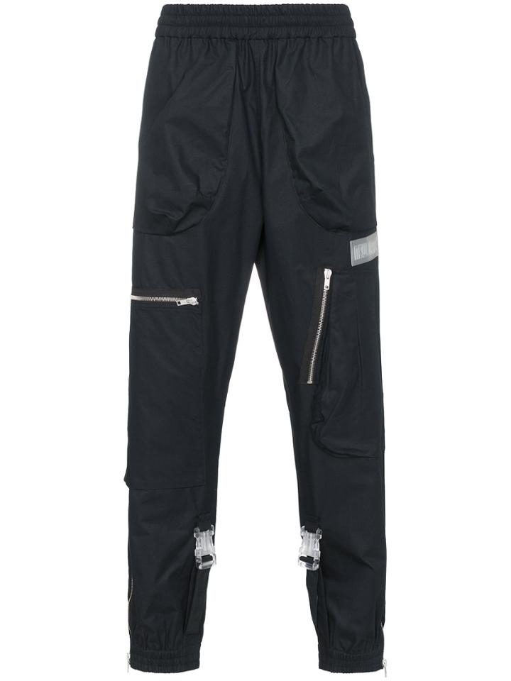 Off-white Track Pants With Zips And Buckles - Black