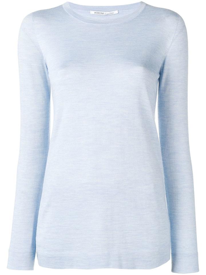 Agnona Eternals Crew Neck Sweater - Blue