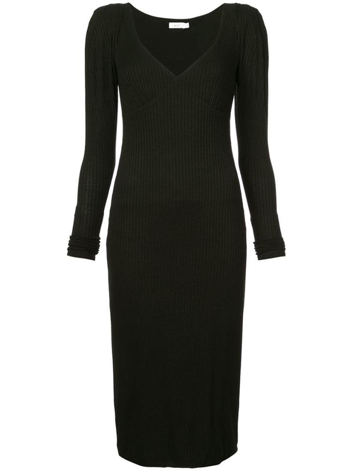 A.l.c. Long-sleeve Fitted Midi Dress - Black