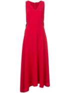Tome Lateral Lace-up Detail Dress - Red