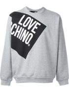 Love Moschino Love Print Sweatshirt, Men's, Size: L, Grey, Cotton