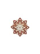 Monet Vintage Flower Shaped Brooch - Gold