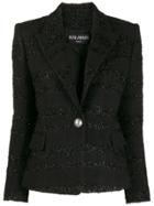 Balmain Slim-fit Bouclé Tweed Jacket - Black