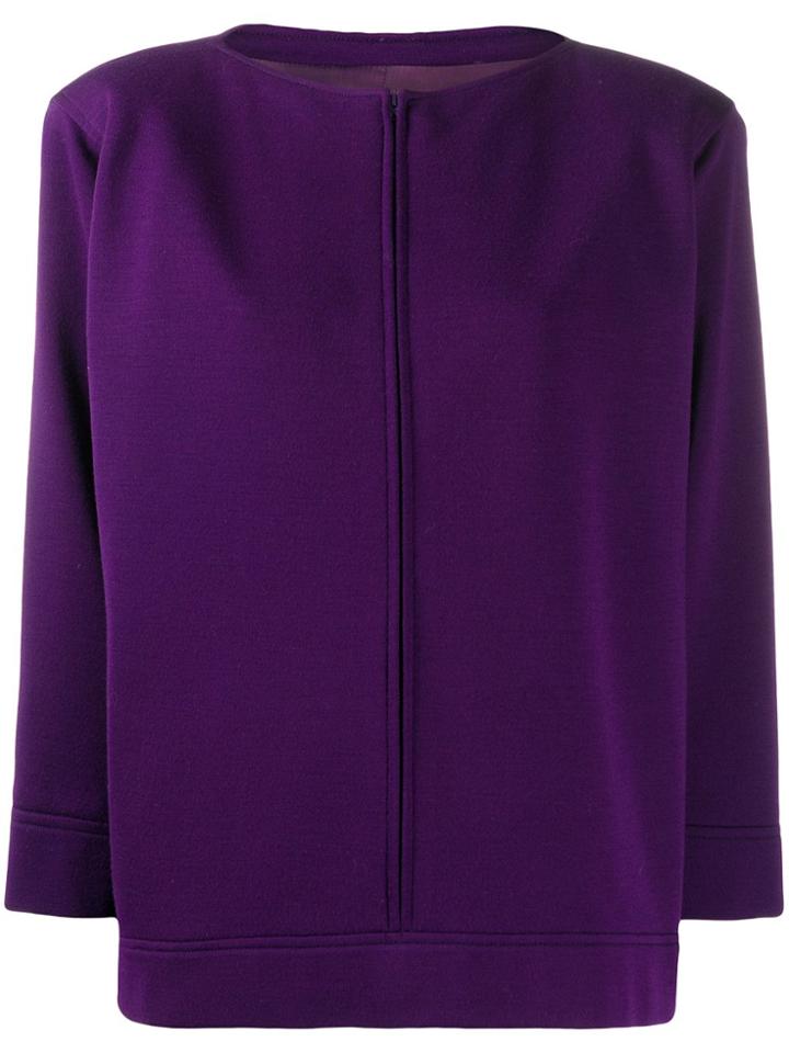 Yves Saint Laurent Pre-owned 1980s Boxy Cardigan - Purple