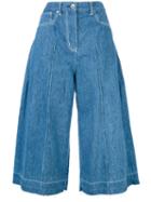 Sacai Frayed Denim Culottes, Women's, Size: 2, Blue, Cotton