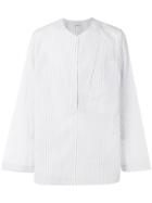 Lemaire Stripe Pull-over Fitted Shirt - White
