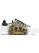 Dolce & Gabbana Crown Print Sneakers - White