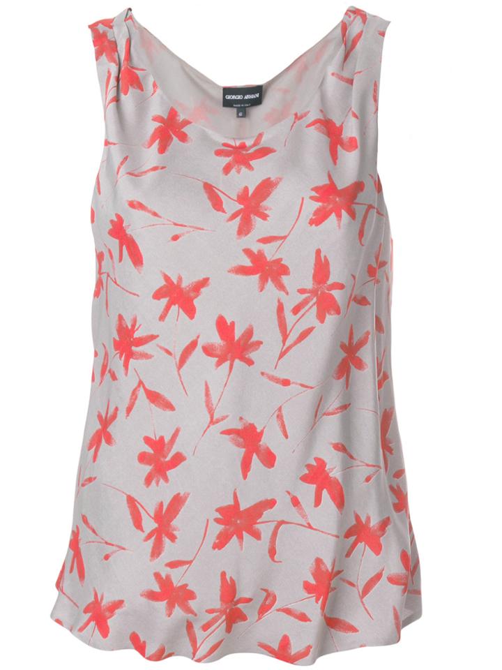 Giorgio Armani Floral Print Floaty Tank Top - Grey