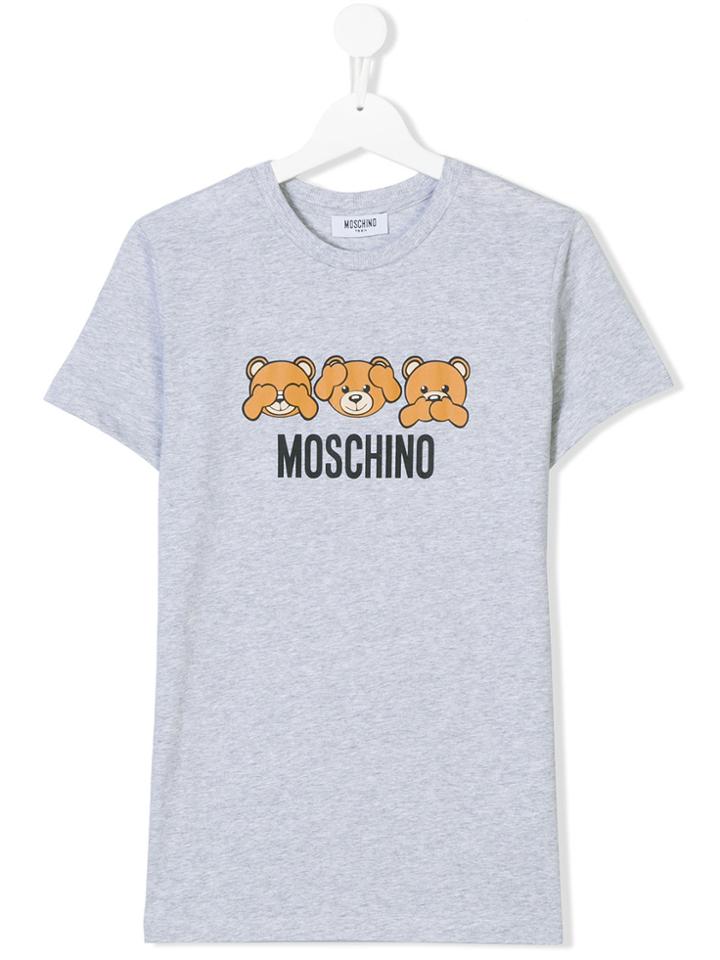 Moschino Kids Teddy Bear Print T-shirt - Grey
