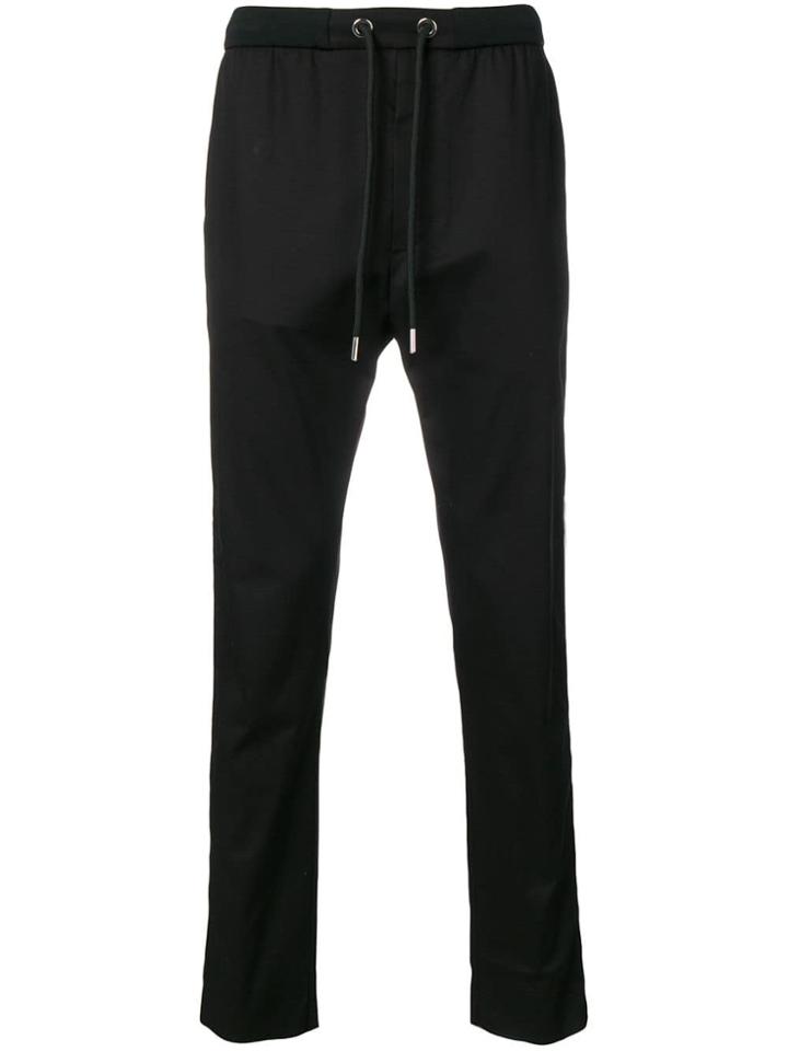 Les Hommes Urban Side Stripe Slim-fit Trousers - Black