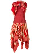 Comme Des Garçons Vintage Asymmetric Ruffle Top And Skirt - Red