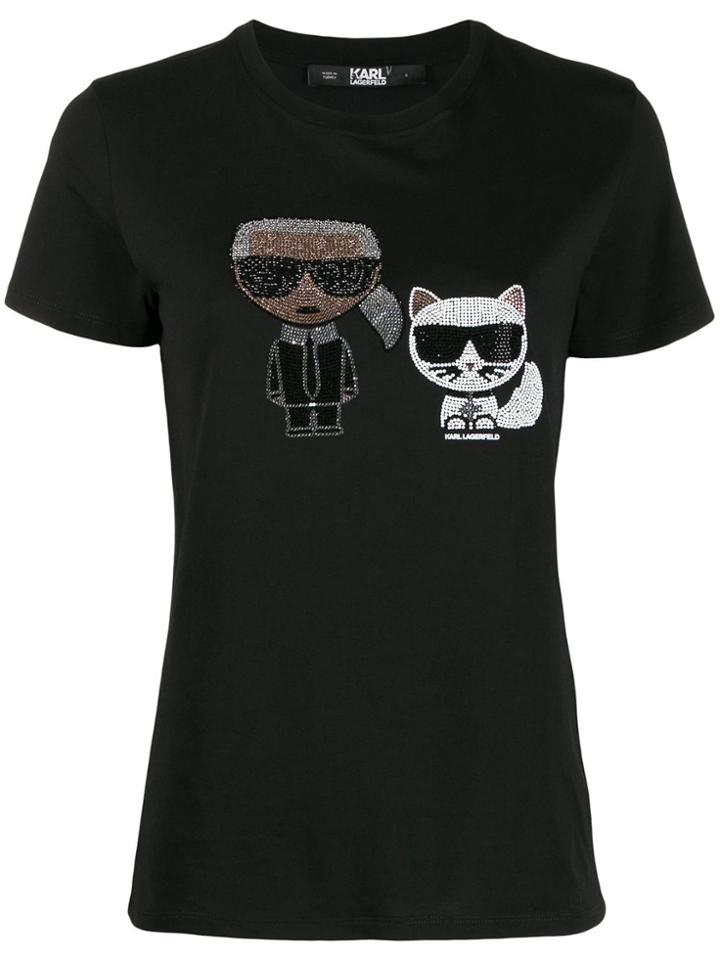 Karl Lagerfeld Ikonik Rhinestone T-shirt - Black