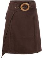 Nanushka Yeva Wrap Mini Skirt - Brown