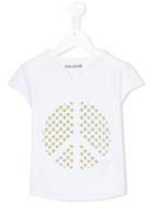 Zadig & Voltaire Kids Star Peace Sign T-shirt, Girl's, Size: 12 Yrs, White