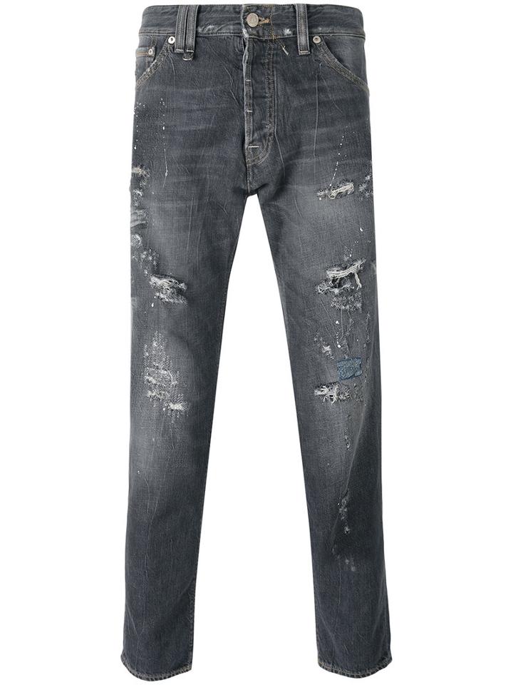 Cycle - Splattered Jeans - Men - Cotton - 36, Grey, Cotton