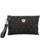 Versace Medusa Triangle Clutch Bag, Men's, Black, Leather