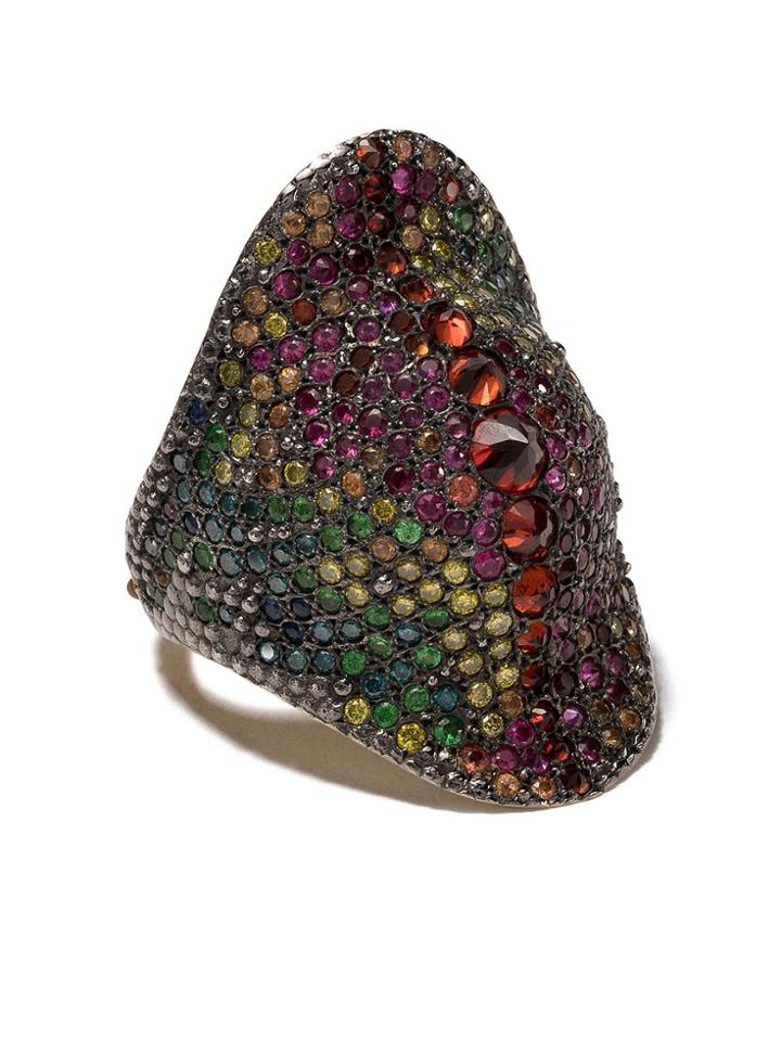 Venyx Red Chamaeleo Ring - Yellow Gold