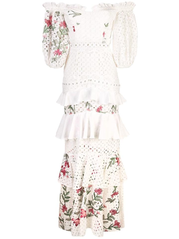 Patbo Off-the-shoulder Tiered Dress - White