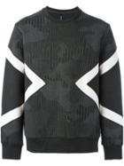 Neil Barrett Colour Block Sweatshirt, Men's, Size: Small, Grey, Lyocell/viscose/cotton/spandex/elastane
