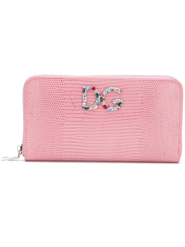 Dolce & Gabbana Logo Plaque Wallet - Pink & Purple