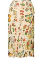 Christian Dior Vintage Multiprinted Double Layered Skirt - Nude &