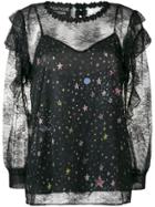 Boutique Moschino Lace Star Blouse - Black