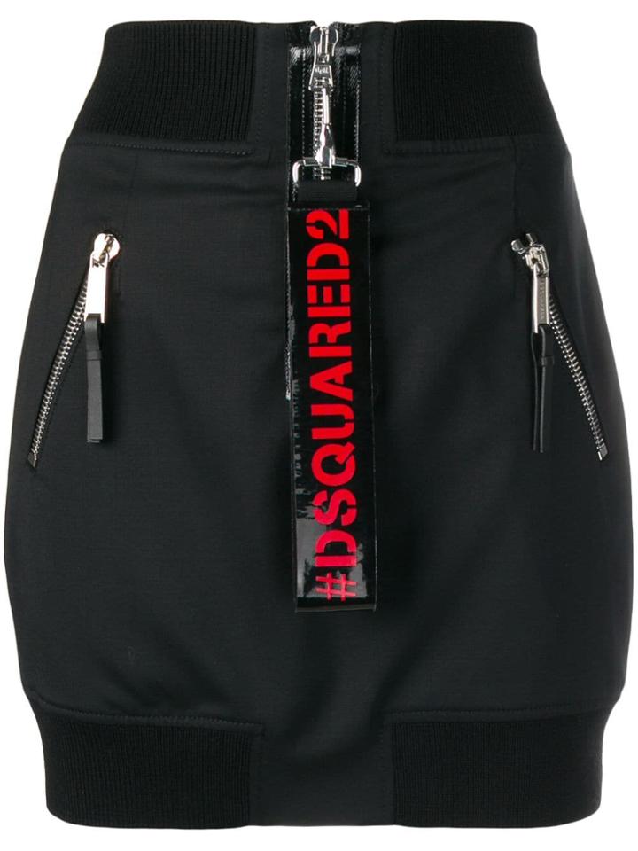 Dsquared2 Multizip Aviator Skirt - Black