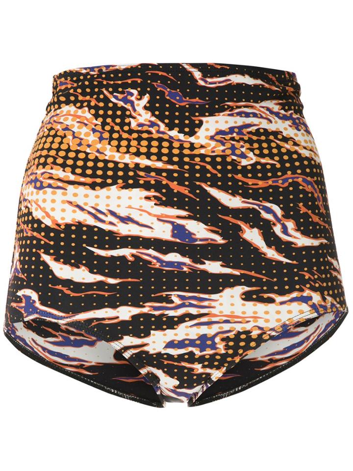 À La Garçonne Printed Hot Pants - Black