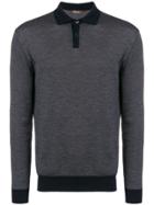 Loro Piana Patterned Long-sleeve Polo Shirt - Blue