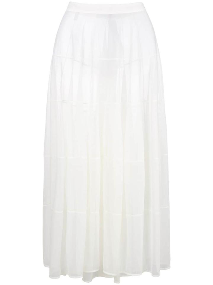 Jil Sander Flared Sheer Maxi Skirt - White