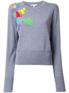 Olympia Le-tan Embroidered Sweatshirt, Women's, Size: Small, Grey, Silk/cotton/cashmere
