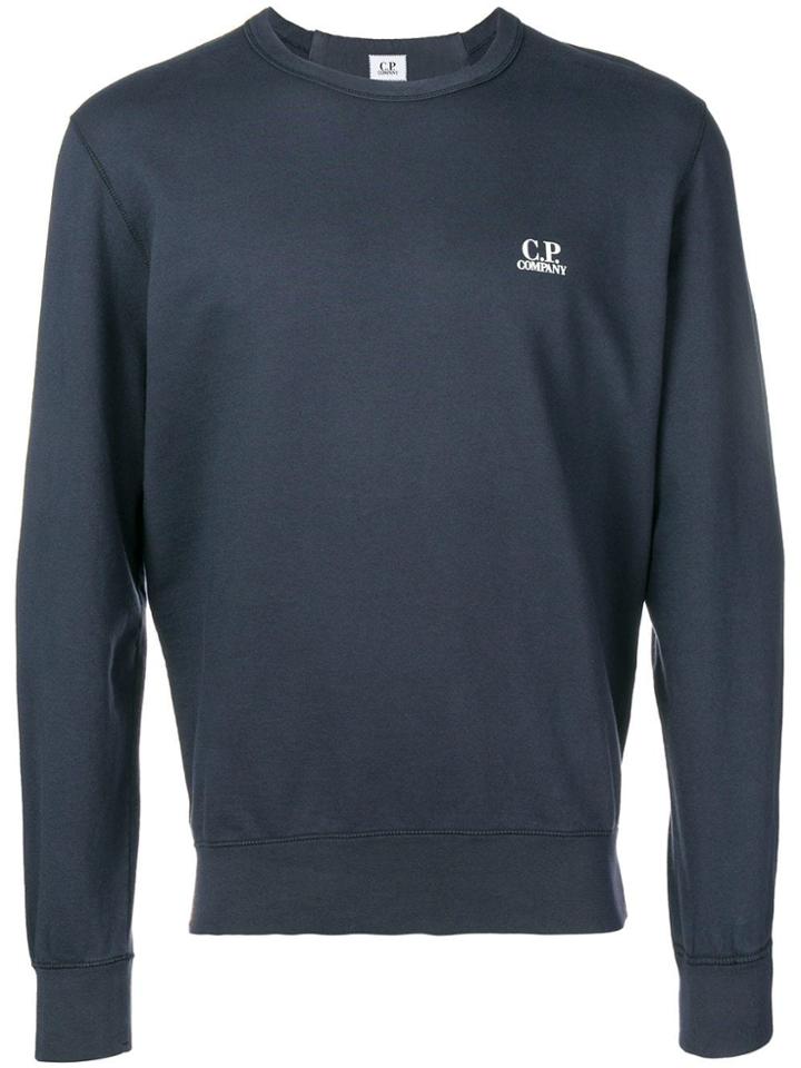 Cp Company Logo Print Sweatshirt - Blue