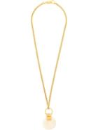 Chanel Pre-owned Round Stone Long Necklace - Gold