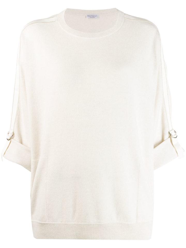 Brunello Cucinelli Rolled Sleeve Sweatshirt - Neutrals