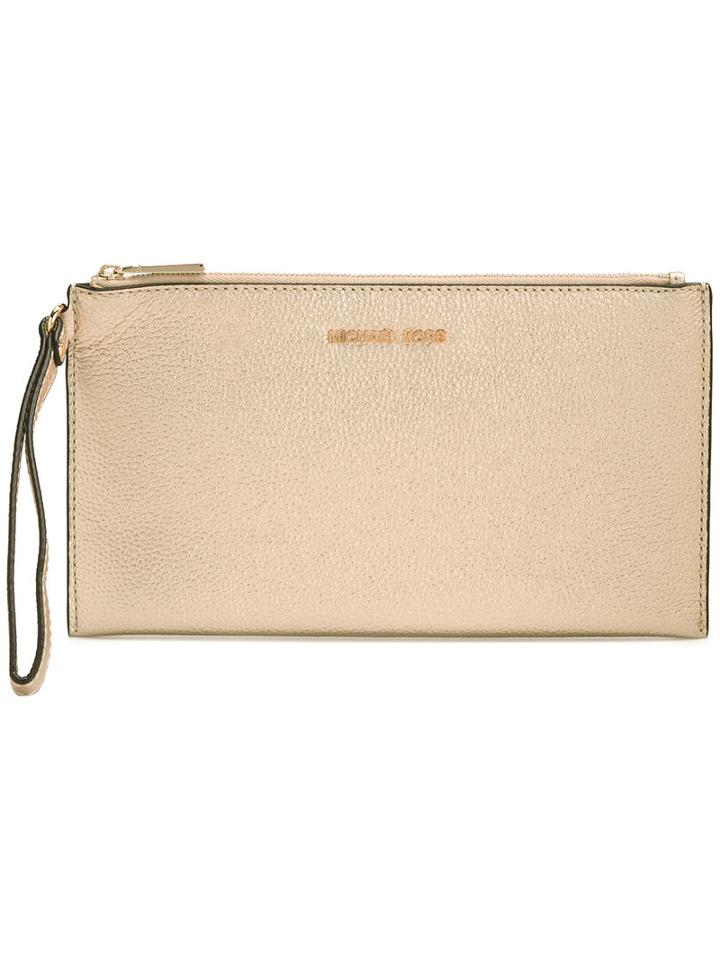 Michael Michael Kors Zipped Clutch, Women's, Grey, Leather