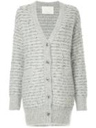 Estnation Textured Oversized Fit Cardigan - Grey