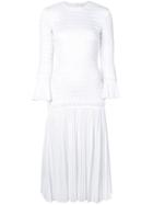 Khaite Ruched Midi Dress - White