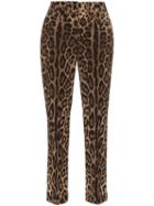 Dolce & Gabbana Leopard Print Slim-fit Trousers - Brown