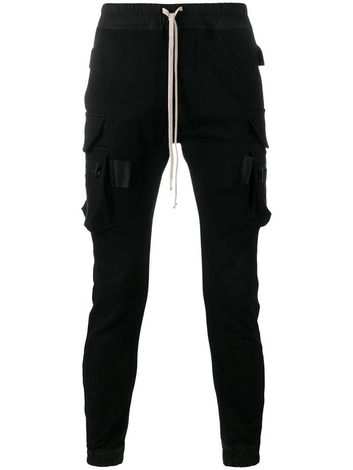 Rick Owens Cargo Pocket Trousers, Men's, Size: 50, Black, Cotton/spandex/elastane/polybutylene Terephthalate (pbt)