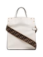 Fendi White Flip S Small Leather Shoulder Bag - Neutrals