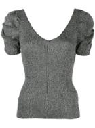 Sandro Paris Slim-fit Metallized Top - Silver