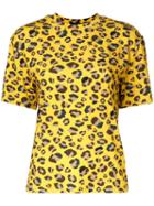 G.v.g.v. - Leopard Print T-shirt - Women - Polyurethane/rayon - Xs, Women's, Yellow/orange, Polyurethane/rayon