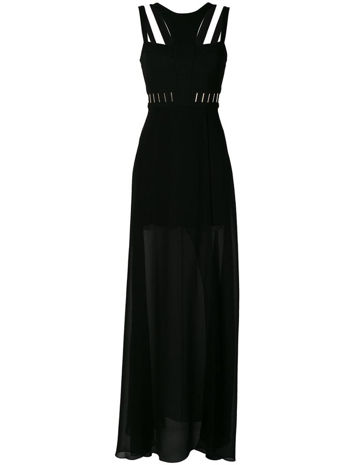 Versace Collection - Cut-out Detail Sheer Gown - Women - Cotton/polyester/spandex/elastane/viscose - 40, Black, Cotton/polyester/spandex/elastane/viscose