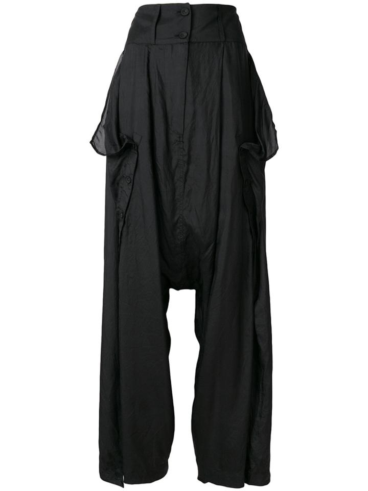 Yang Li Elegant Wide Trousers - Black