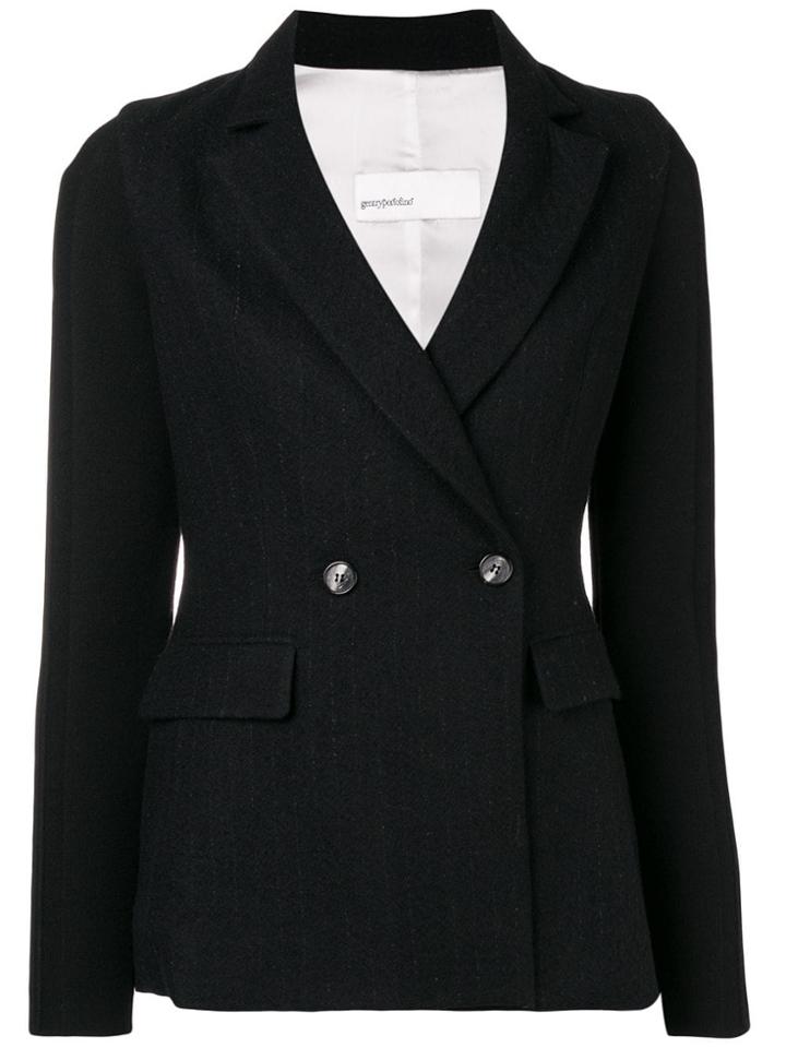 Gentry Portofino Woven Pinstripe Blazer - Black