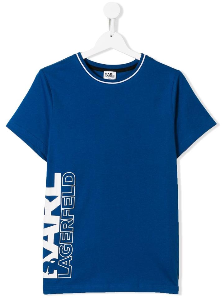 Karl Lagerfeld Kids Logo Print T-shirt - Blue