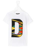 Dondup Kids Printed T-shirt, Boy's, Size: 10 Yrs, White