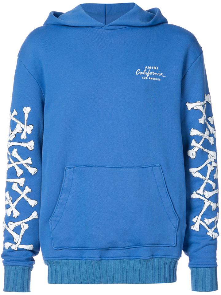 Amiri Bone Print Hoodie - Blue