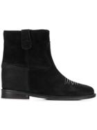 Via Roma 15 Contrast Stitch Ankle Boots - Black