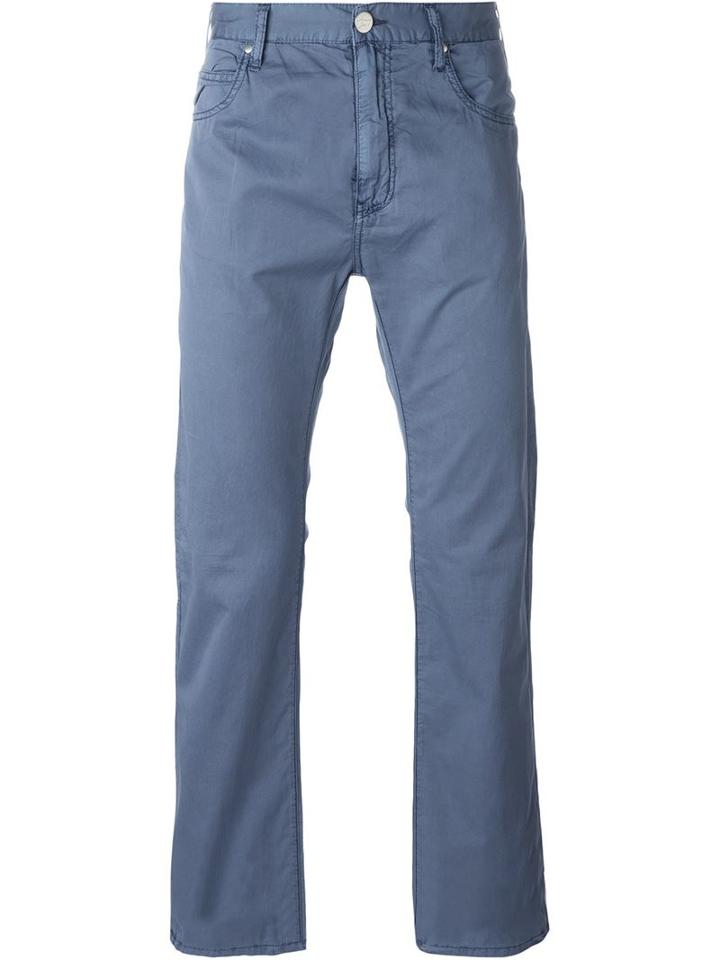 Armani Jeans Trim Detail Straight Leg Trousers